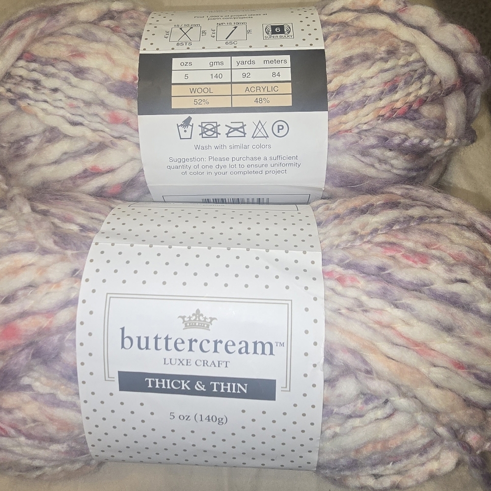 Buttercream thick and thin‎ yarn